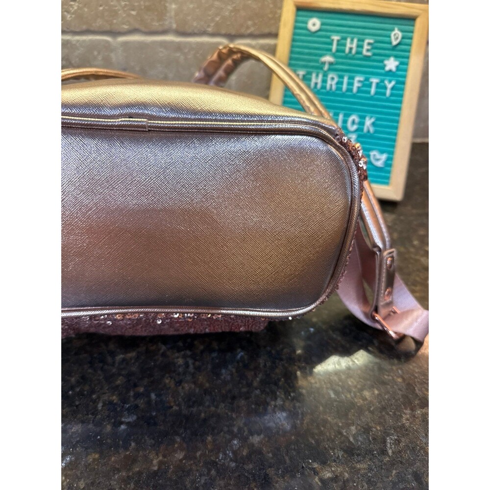 Disney Parks Exclusive Loungefly Sequined Rose Gold Pink Mini Backpack Bag EUC - Picture 8 of 12